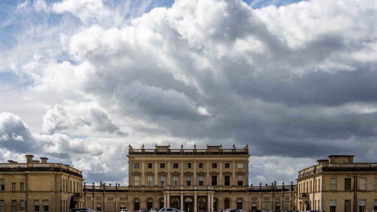 View of the front of Cliveden House in the summer